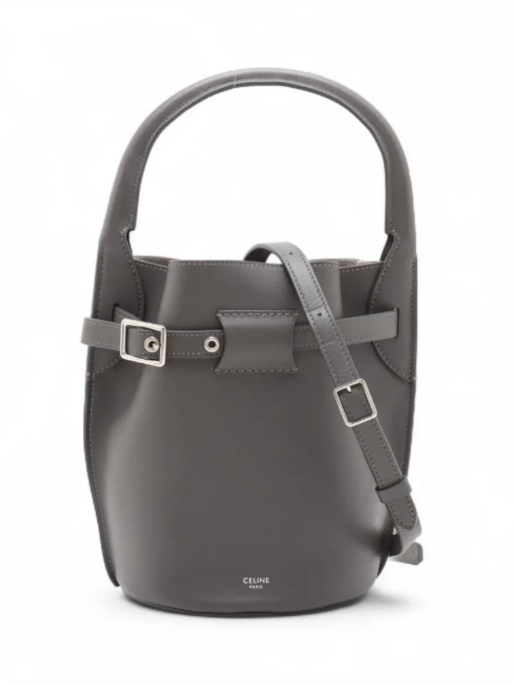 Celine Big Bag Bucket Leather Two-Way Handbag Gray